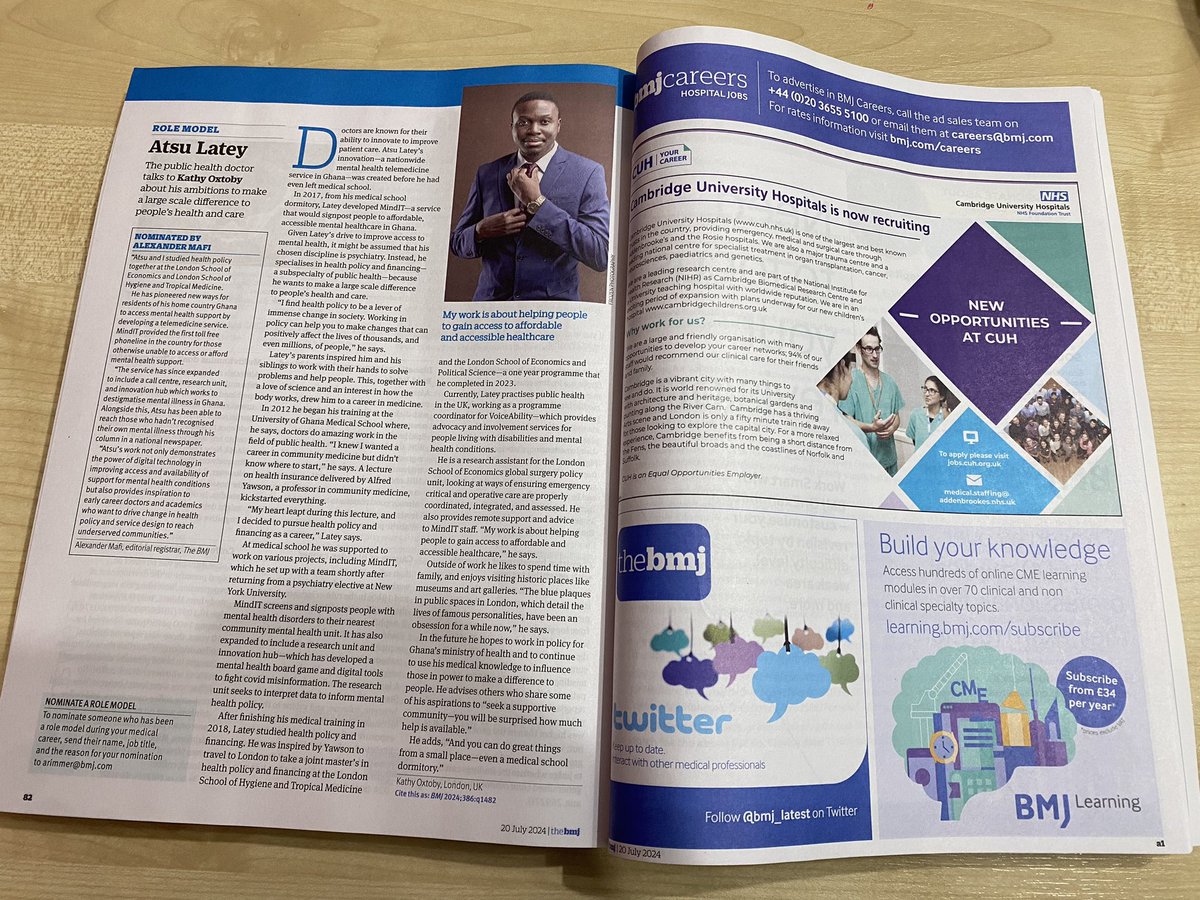 I got featured as a role model in last week’s edition of <a href="/bmj_latest/">The BMJ</a>. I’m thankful to my loving community for putting in the work to promote health.