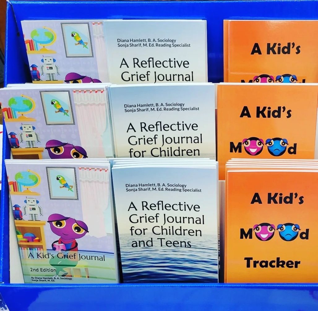 KidsGrief's tweet photo. Our 3 Children &amp; Teens Grief Journals provide writing prompts, strategies, a mood tracker, and emojis to help children control, manage, and monitor their emotions and feelings. Available on https://t.co/xp5IZEw7wC
#kidsgriefjournal #journal #kidsmoodtraker #reflectivegriefjournal https://t.co/jNZNMfRq19