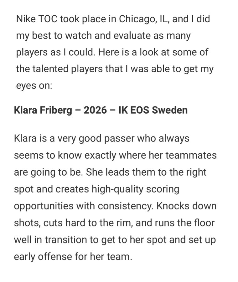 Klara Friberg (@klarafriberg_) on Twitter photo <a href="/JrAllStarBB/">Jr. All-Star Girls Basketball</a> <a href="/KaityDriskell3/">Kaity Driskell</a> <a href="/Maliyah2026/">Maliyah Miller</a> <a href="/Ali_Naylor_/">Alison Naylor</a> <a href="/Alli_Reiner2029/">Alli Reiner</a> <a href="/ZambrovitzA/">Alyssa Zambrovitz</a> <a href="/BellaTR2009/">Bella Trias-Ruiz</a> <a href="/tenleylevin10/">Tenley Levin</a> <a href="/kate_scharf8/">Kate Scharf</a> <a href="/coatsmadison28/">Madison Coats</a> <a href="/mak_carrier3/">Makenzie Carrier</a> <a href="/REW4Hoops/">Reese Watson</a> <a href="/LilianSBryant/">Lilian Bryant</a> <a href="/sofiafernandz26/">Sofia Fernandez</a> Thank you <a href="/JrAllStarBB/">Jr. All-Star Girls Basketball</a> for the write up after watching me and my team play <a href="/niketoc/">Nike Tournament of Champions</a> !🙏🏼🙌🏼 <a href="/JrAllStarBB/">Jr. All-Star Girls Basketball</a> <a href="/KaityDriskell3/">Kaity Driskell</a> <a href="/Maliyah2026/">Maliyah Miller</a> <a href="/Ali_Naylor_/">Alison Naylor</a> <a href="/Alli_Reiner2029/">Alli Reiner</a> <a href="/ZambrovitzA/">Alyssa Zambrovitz</a> <a href="/BellaTR2009/">Bella Trias-Ruiz</a> <a href="/tenleylevin10/">Tenley Levin</a> <a href="/kate_scharf8/">Kate Scharf</a> <a href="/coatsmadison28/">Madison Coats</a> <a href="/mak_carrier3/">Makenzie Carrier</a> <a href="/REW4Hoops/">Reese Watson</a> <a href="/LilianSBryant/">Lilian Bryant</a> <a href="/sofiafernandz26/">Sofia Fernandez</a> Thank you <a href="/JrAllStarBB/">Jr. All-Star Girls Basketball</a> for the write up after watching me and my team play <a href="/niketoc/">Nike Tournament of Champions</a> !🙏🏼🙌🏼