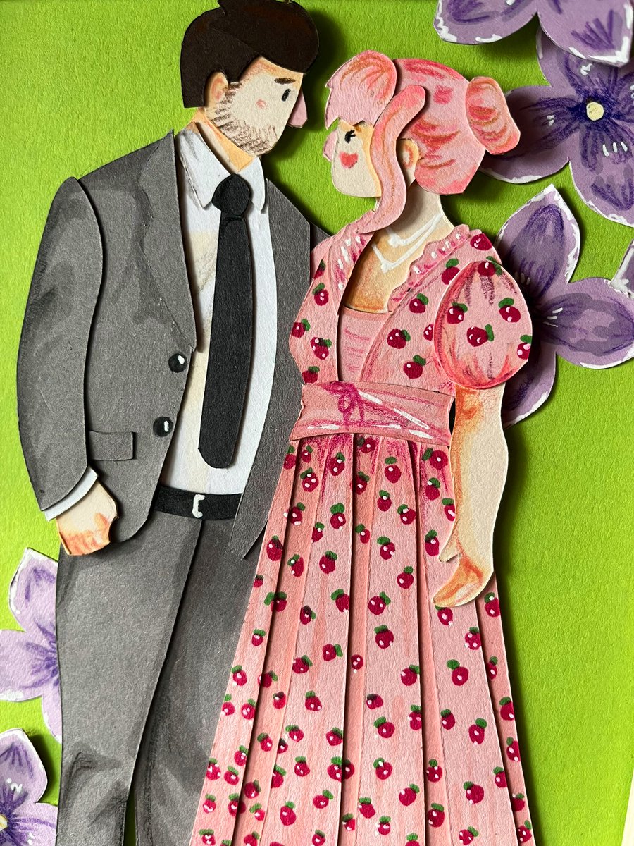 dino_paperart's tweet image. Loved Lizzie’s new pictures so much, I had to recreate the one of her and Joel with paper. Adding the strawberries was so much fun 🍓❤️ 

#ldshadowladyfanart #smallishbeansfanart