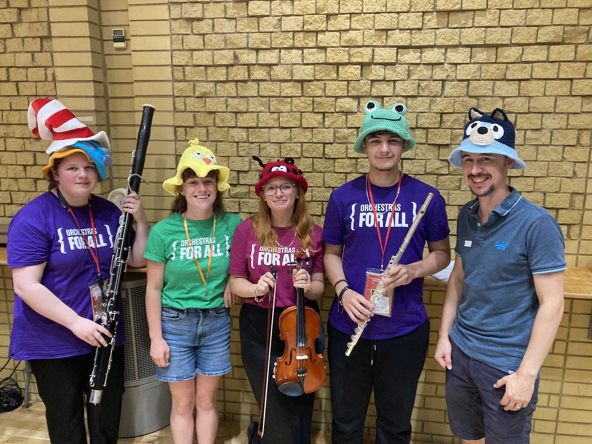 Lovely to see these three wonderful young musicians representing us <a href="/Orchestras4All/">Orchestras for All</a>  #NOFA in Birmingham today! What a great opportunity it has been for them to meet and perform with other young musicians from around the country as part of the NOFA programme!