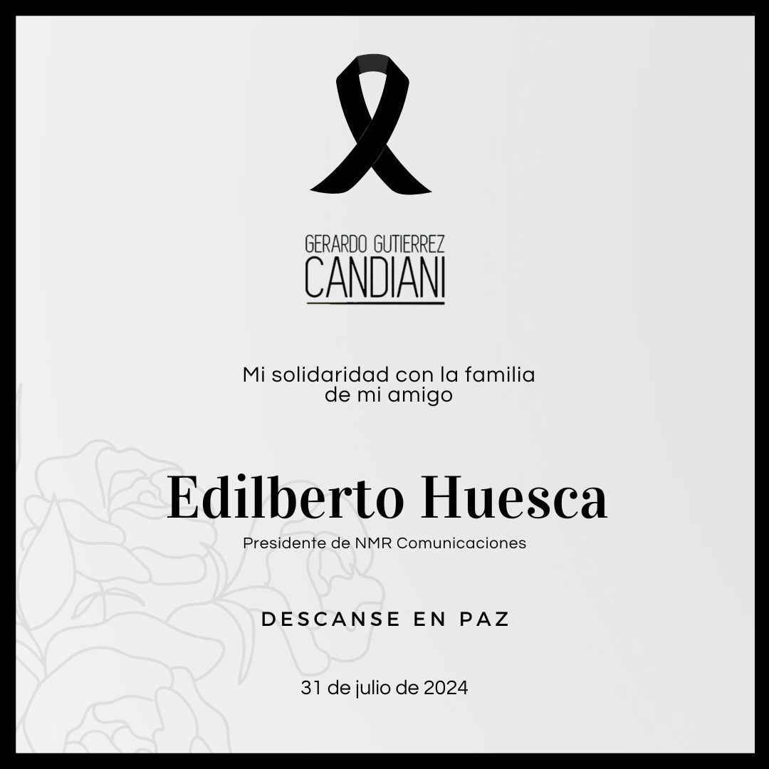 Me uno a las oraciones para el descanso eterno de mi amigo Edilberto Huerta; a su familia le envío mis condolencias.

Descanse en paz 🕊️