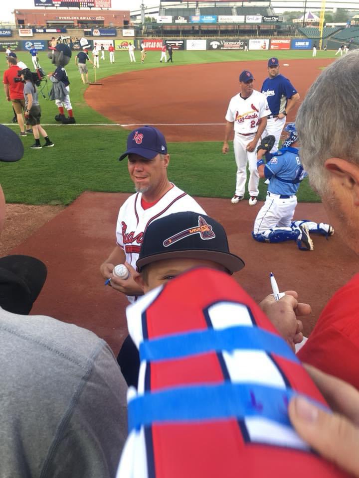 mlgrayson's tweet image. Flashback to the the time I tried to take a picture of @RealCJ10 signing for Christian and some old guy stuck a jersey in his face.