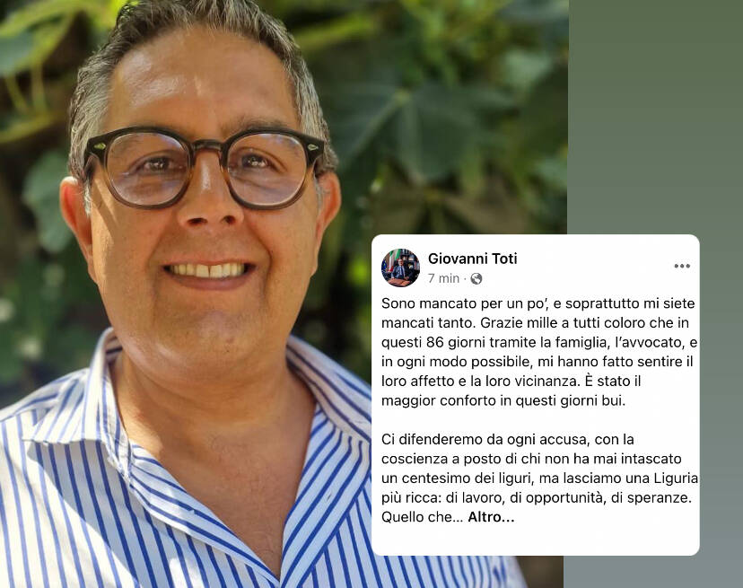 FaniSimonu34434's tweet photo. #TgVari "COME VOLEVASI DIMOSTRARE". A poche ore dalle #dimissioni, l'exgov della #Liguria, #GiovanniToti é libero dai #domiciliari dopo 86 gg. Ora NON si teme più che "scappi o inquini le prove". Lo SCOPO di #Sinistra/#5s di andare al #VOTOanticipato é raggiunto GRAZIE alla #GIP! https://t.co/gukW6D0TuV