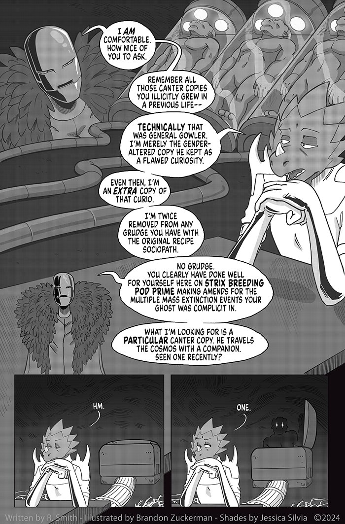 ⭐A new page 🪐 banishedonline.com/comic/12

Written by <a href="/RyanComics/">ryancomics.bsky.social</a> 
Art by <a href="/ManOrCatman/">Brandon Zuckerman</a>
Shading by <a href="/Buboniccc/">Bubonicc</a>

Patreon helps our comics and gets you fun rewards✨ patreon.com/ryancomics