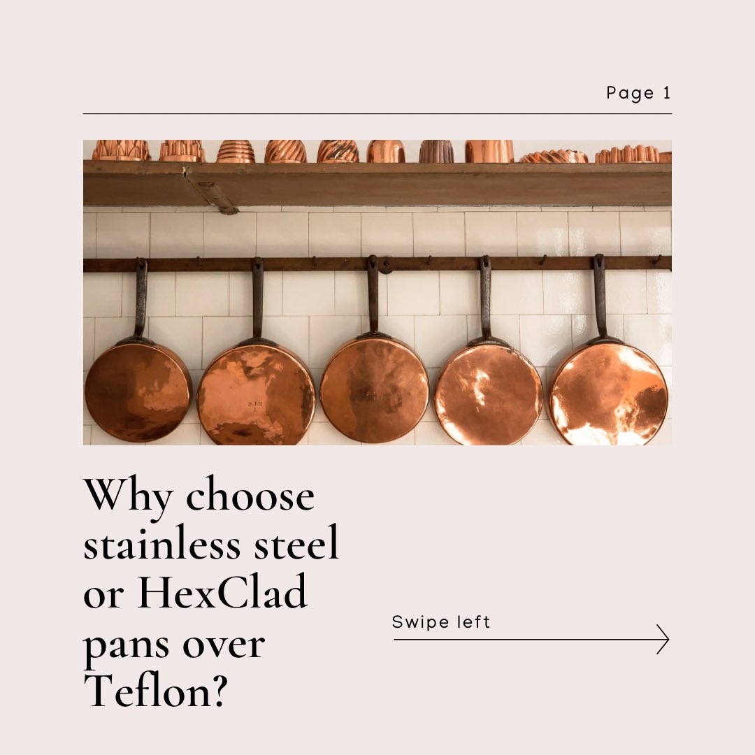 mindbodynchi's tweet image. Explore the benefits of using stainless steel or HexClad pans compared to Teflon-coated cookware. Make a healthier and more sustainable choice for your kitchen!
 
#Healthyliving #nontoxiccookware
#hexclad
#ecofriendly
#teflon
