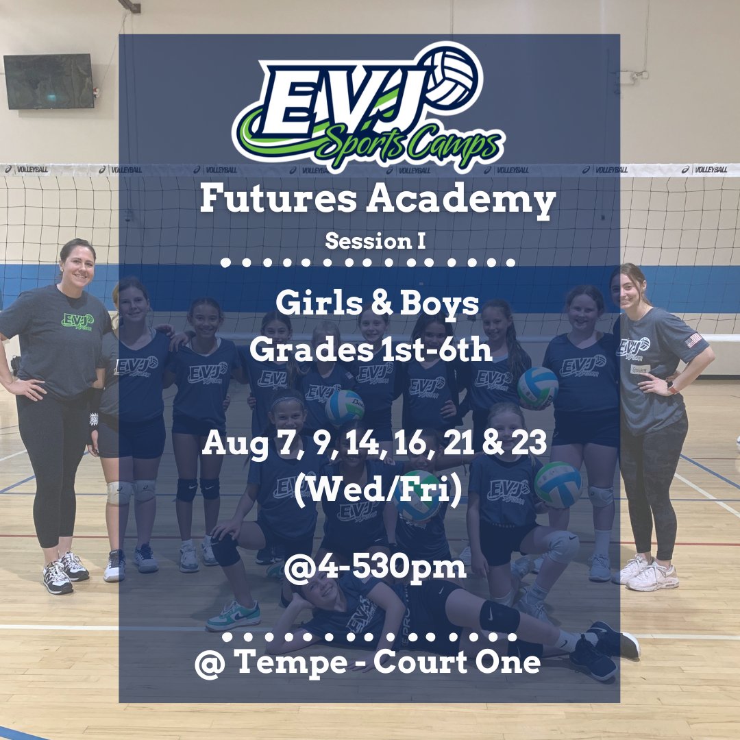 Futures Academy is baaaackkkk! 🤩 Learn all the basic fundamental skills of volleyball with us! All girls &amp; boys, grades 1st-6th, are welcome! Visit our website for more info and to register! ⭐

 #beginnersvolleyball #volleyball