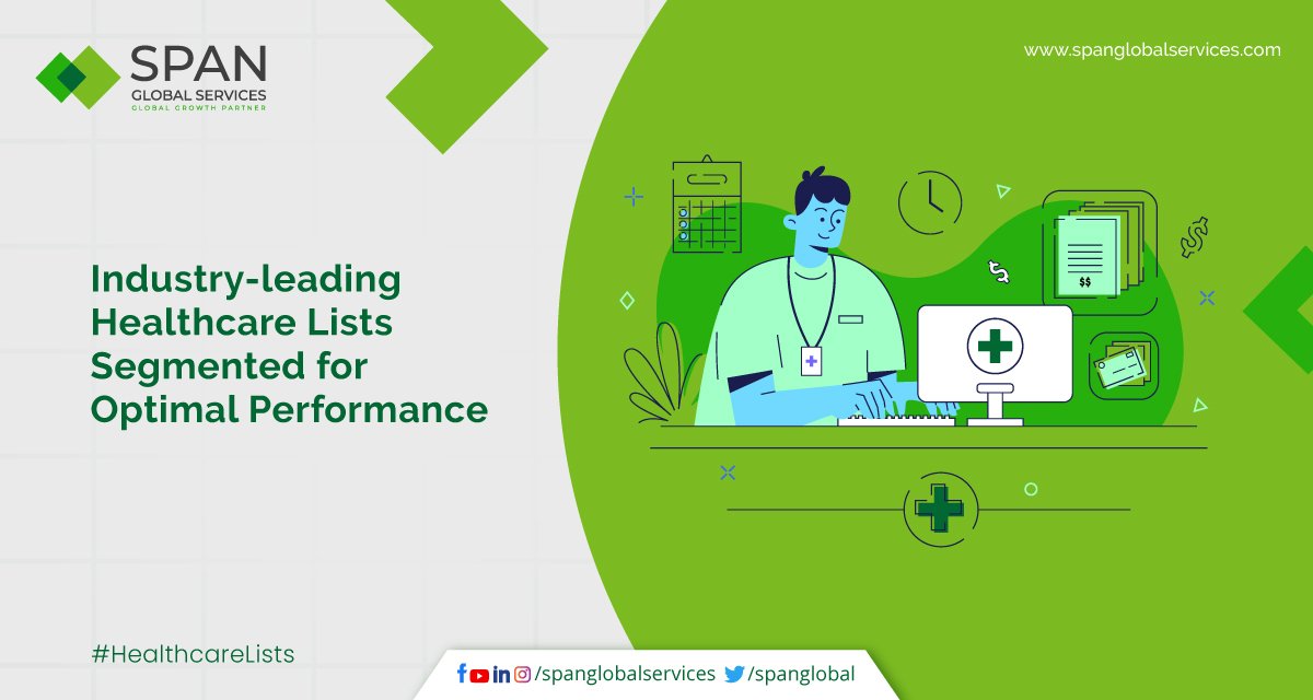 Stay ahead in the competitive healthcare industry with our accurate and reliable contact database. Connect with top healthcare professionals to swiftly expand your business.

bit.ly/3qmIV75

#HealthcareMailingLists #HealthcareMarketing #HealthcareData #SpanGlobalServices