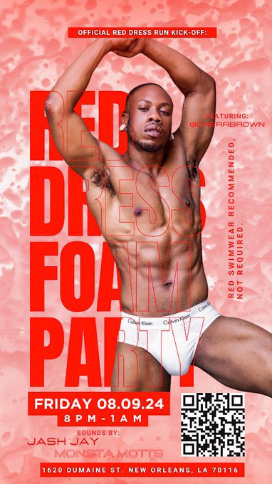 Can't wait to kickoff next weekend with this party. I missed it last year, but will definitely not miss it again!

posh.vip/e/2024-red-dre…

cc: <a href="/Nolaboi_25/">IG: Nolaboi25</a> 
#RedDressWeekend #FoamParty