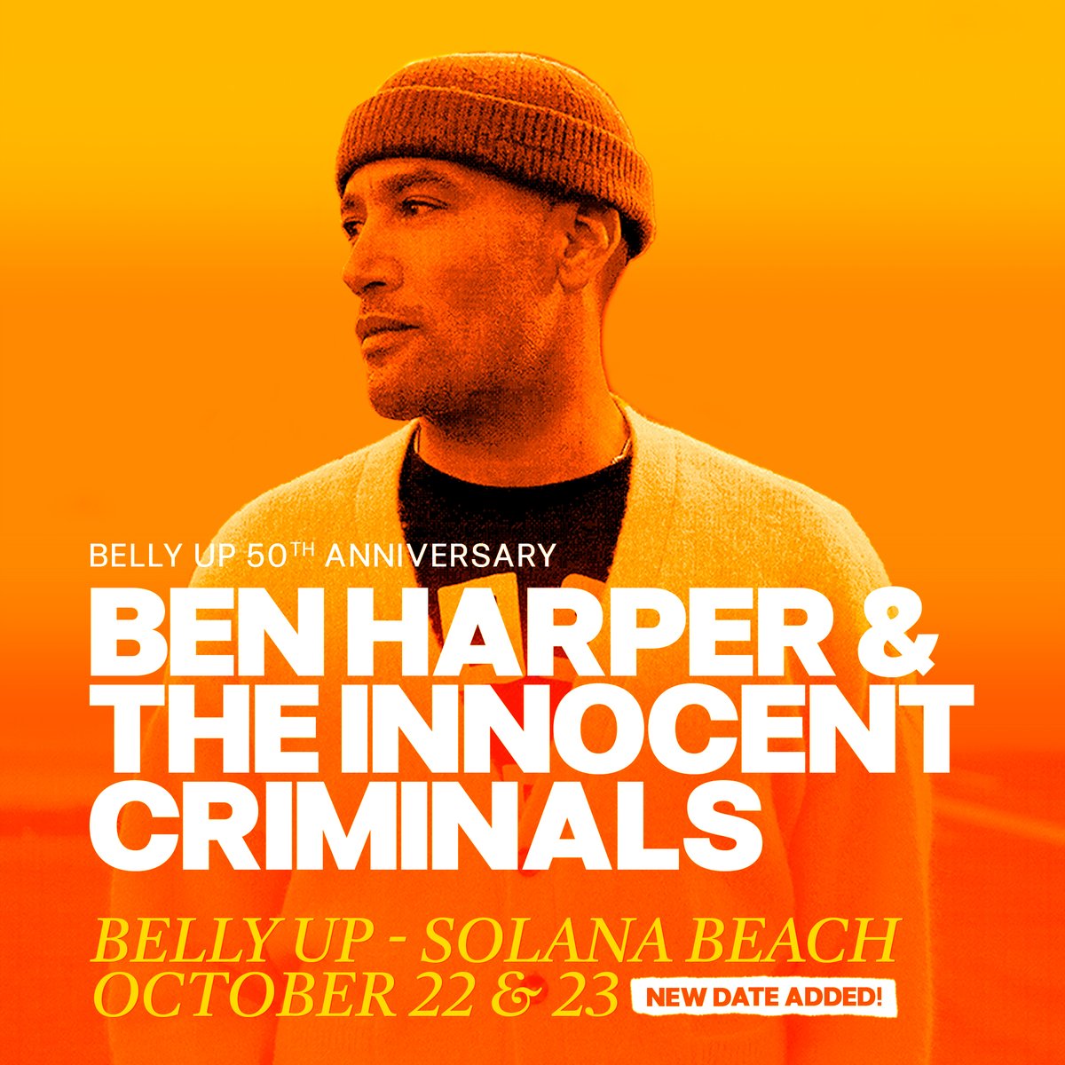 Second show added at <a href="/BellyUpMusic/">Belly Up</a>!  Presale tickets available now using password HARPER24 here:

ticketweb.com/event/ben-harp…

General on sale starts tomorrow at 10am PT.