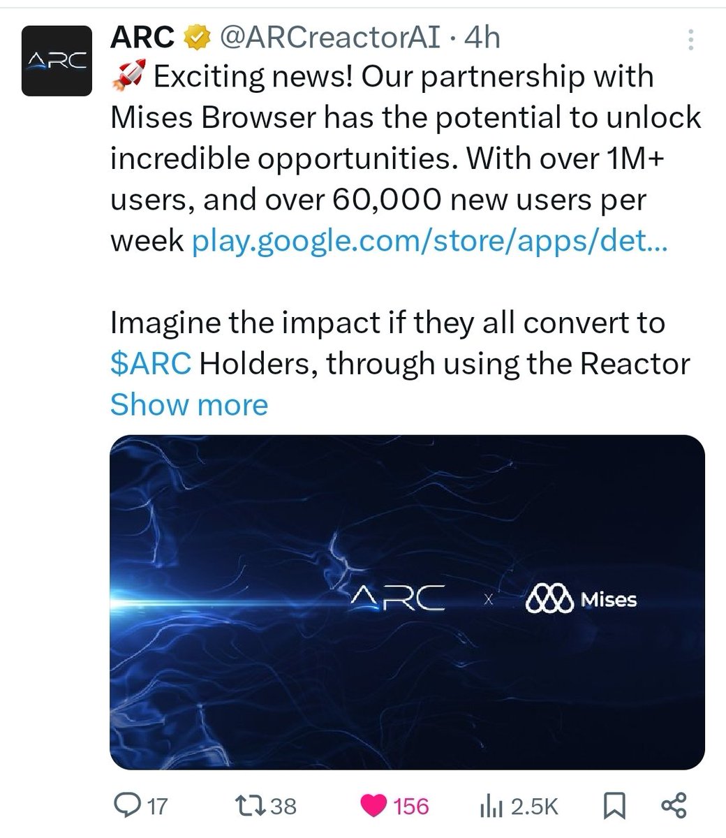 Satoshi_Tree's tweet photo. $ARC doesn't stop! It will be integrated into every browser soon! Team just keeps developing!

@binance @coinbase @CryptoWizardd @IncomeSharks @cz_binance @brian_armstrong 
#AI #Crypto #Bitcoin #btc #bnb #Paris2024 https://t.co/ekcPsWBBl5