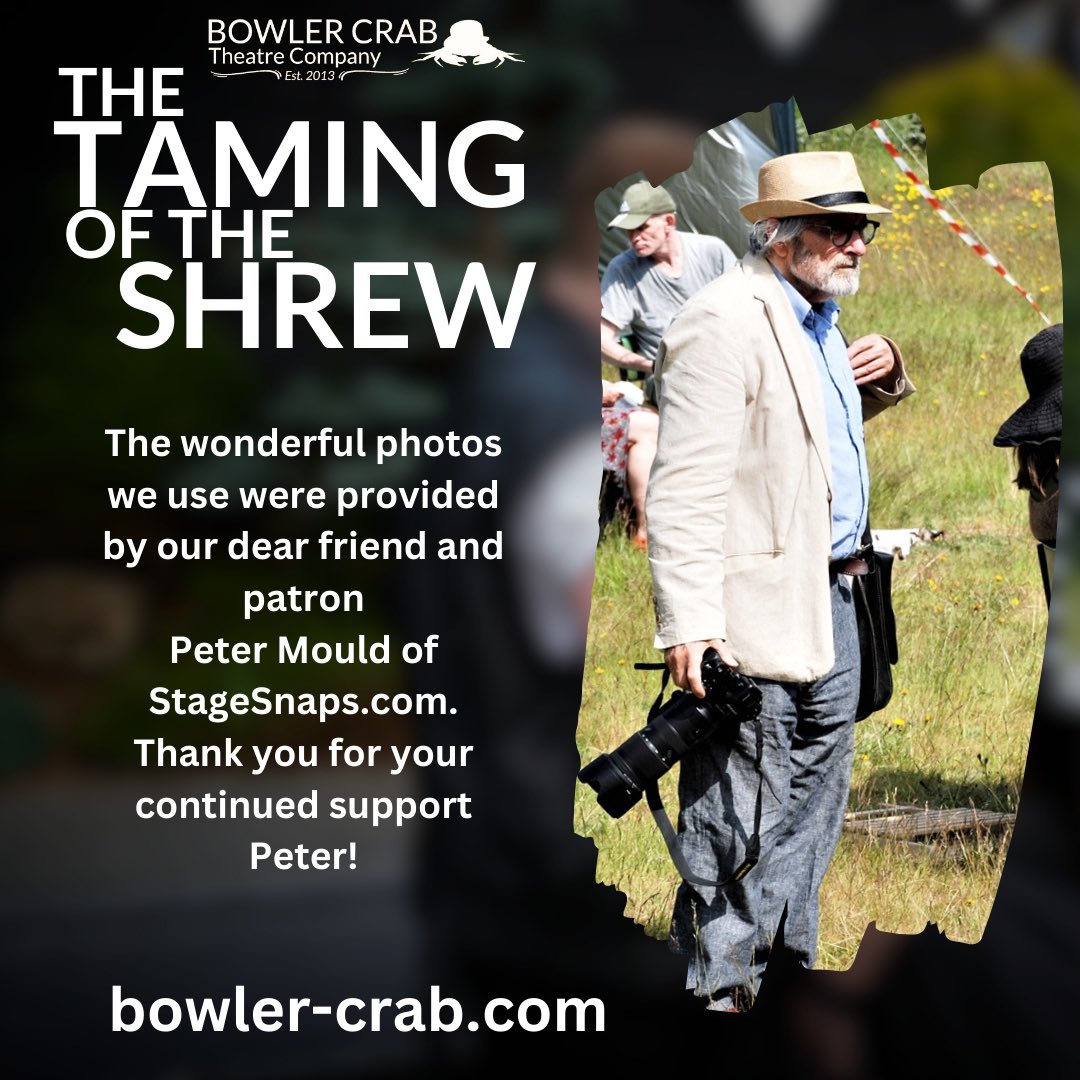 THIS SUNDAY, we return to the wonderful Alexandra Park in Hastings, hosted by the lovely folks at Art In The Park!

3pm performance, tickets available on the gate from 2.30pm!

#testimonials #thetamingoftheshrew #bowlercrab #theatre #shakespeare #petermouldphotography