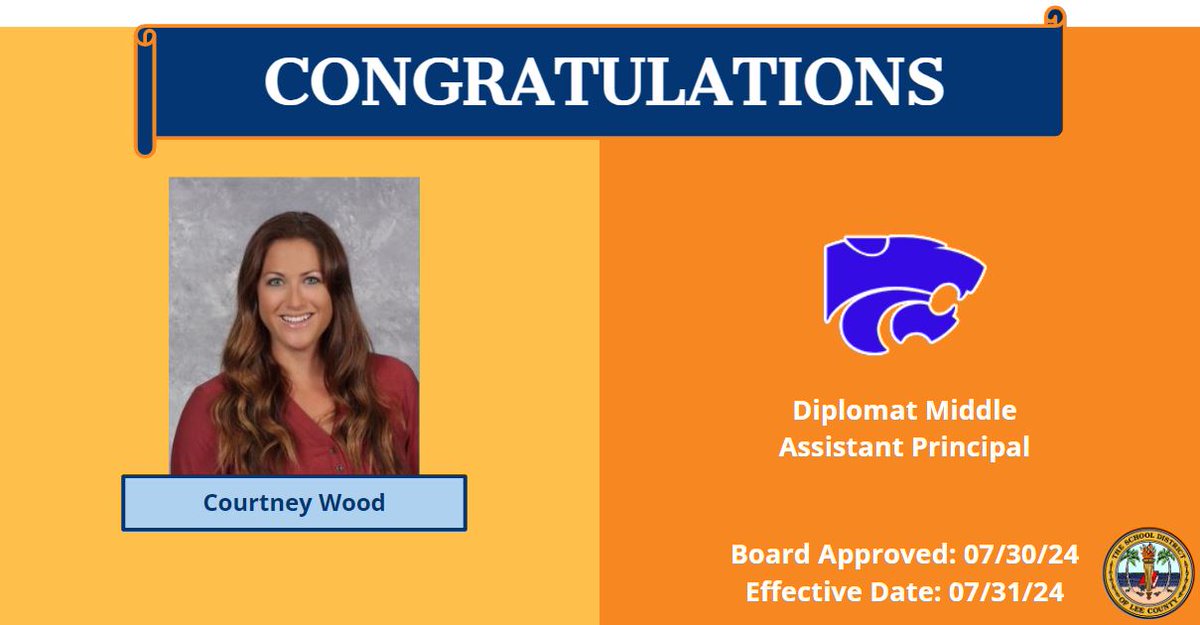Congratulations on your appointment! 🎉<a href="/LeeSchools/">School District of Lee County</a> <a href="/DiplomatMiddle/">Diplomat Middle</a>
