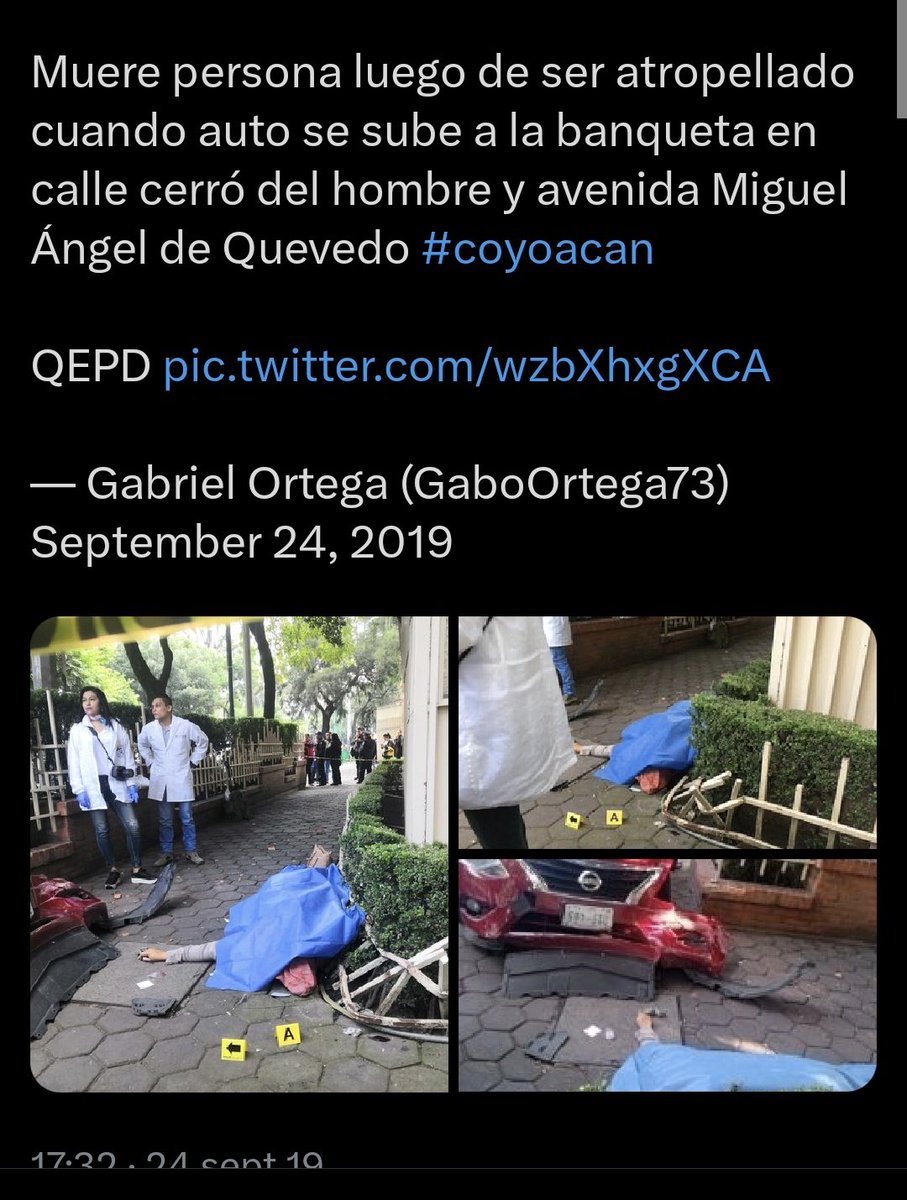 jamonarosas's tweet photo. Justamente hablaba de esto hoy más temprano.  Miguel Ángel de Quevedo es una avenida sumamente hostil. Cuánta gente debe morir para que @andreslajous nos voltee a ver? https://t.co/3wDe4B3Y82