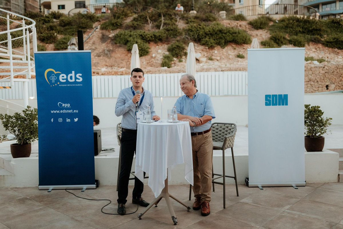 edsnet's tweet photo. 🔙 Last night, the #EDSSU in Malta was officially opened by our Chairman @bepgalea. We were also glad to listen to a keynote address by Dr Lawrence Gonzi, former Prime Minister and @partitnazzjonalista leader from 2008 to 2013, ahead of our welcome dinner. https://t.co/G3KdoY2Oho