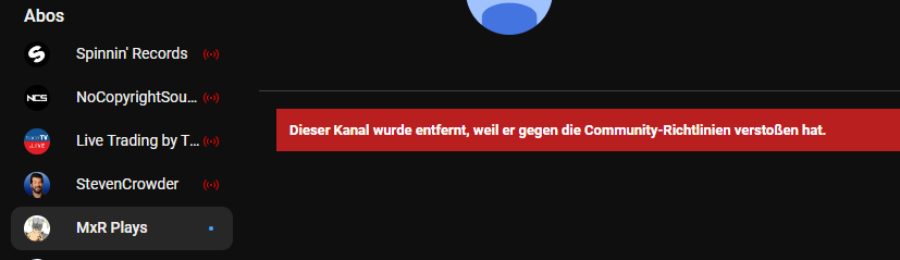 StefkoVegas's tweet photo. @TeamYouTube @mmoxreview "This channel has been removed...." BRAVO YouTube.... Thx for ablosutly NOTHING https://t.co/5aZFHQVNUE