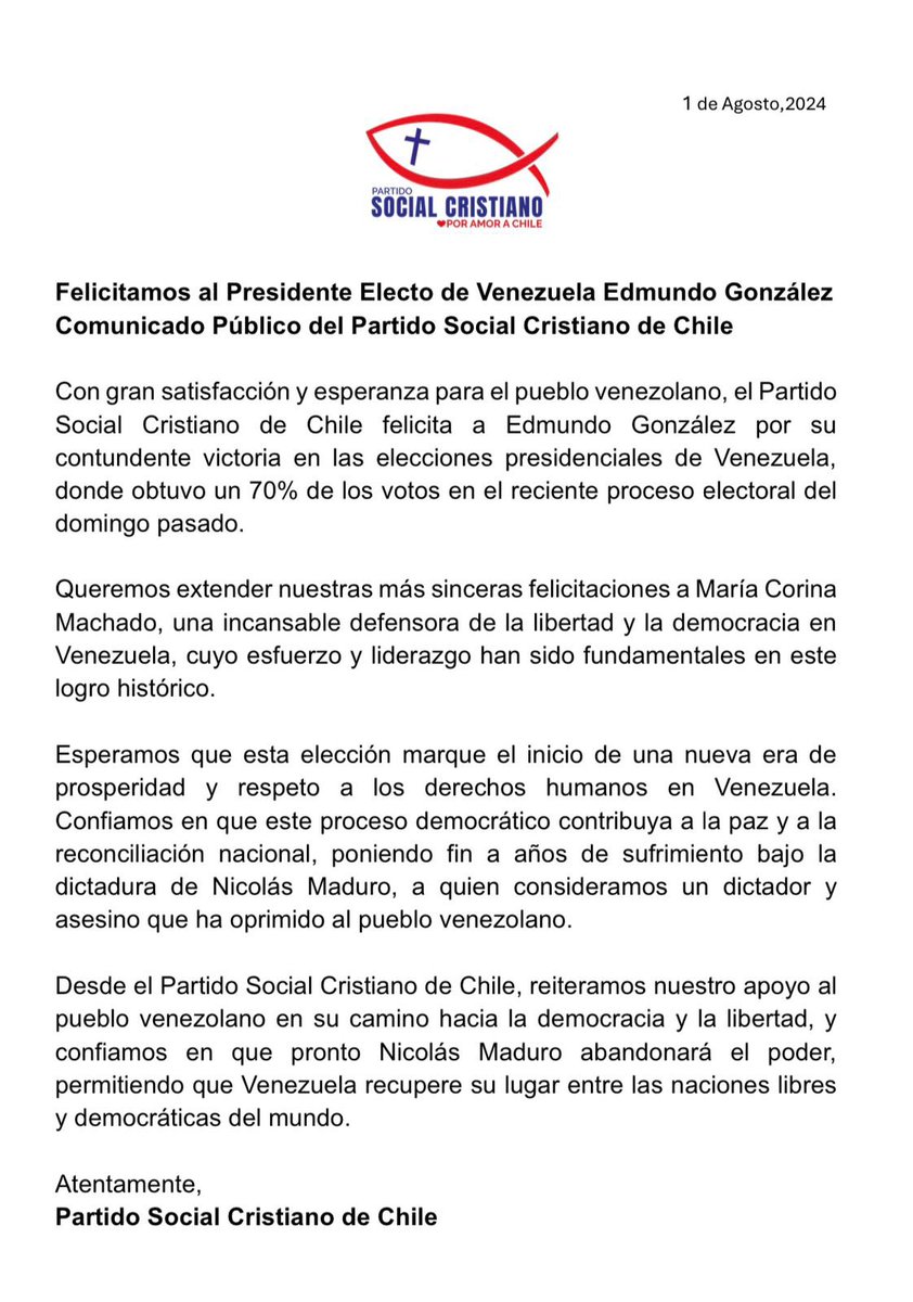 Partido Cristiano de Chile tweet media