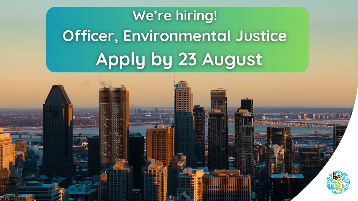 Commission for Environmental Cooperation (@cecweb) on Twitter photo 📢🌎 We’re hiring! <a href="/CECweb/">Commission for Environmental Cooperation</a> is looking for a full-time Environmental Justice Officer! ⚖️🌿
📌 Deadline: Friday 23 August
Click here for more info:
👉cec.org/about/secretar… 📢🌎 We’re hiring! <a href="/CECweb/">Commission for Environmental Cooperation</a> is looking for a full-time Environmental Justice Officer! ⚖️🌿
📌 Deadline: Friday 23 August
Click here for more info:
👉cec.org/about/secretar…