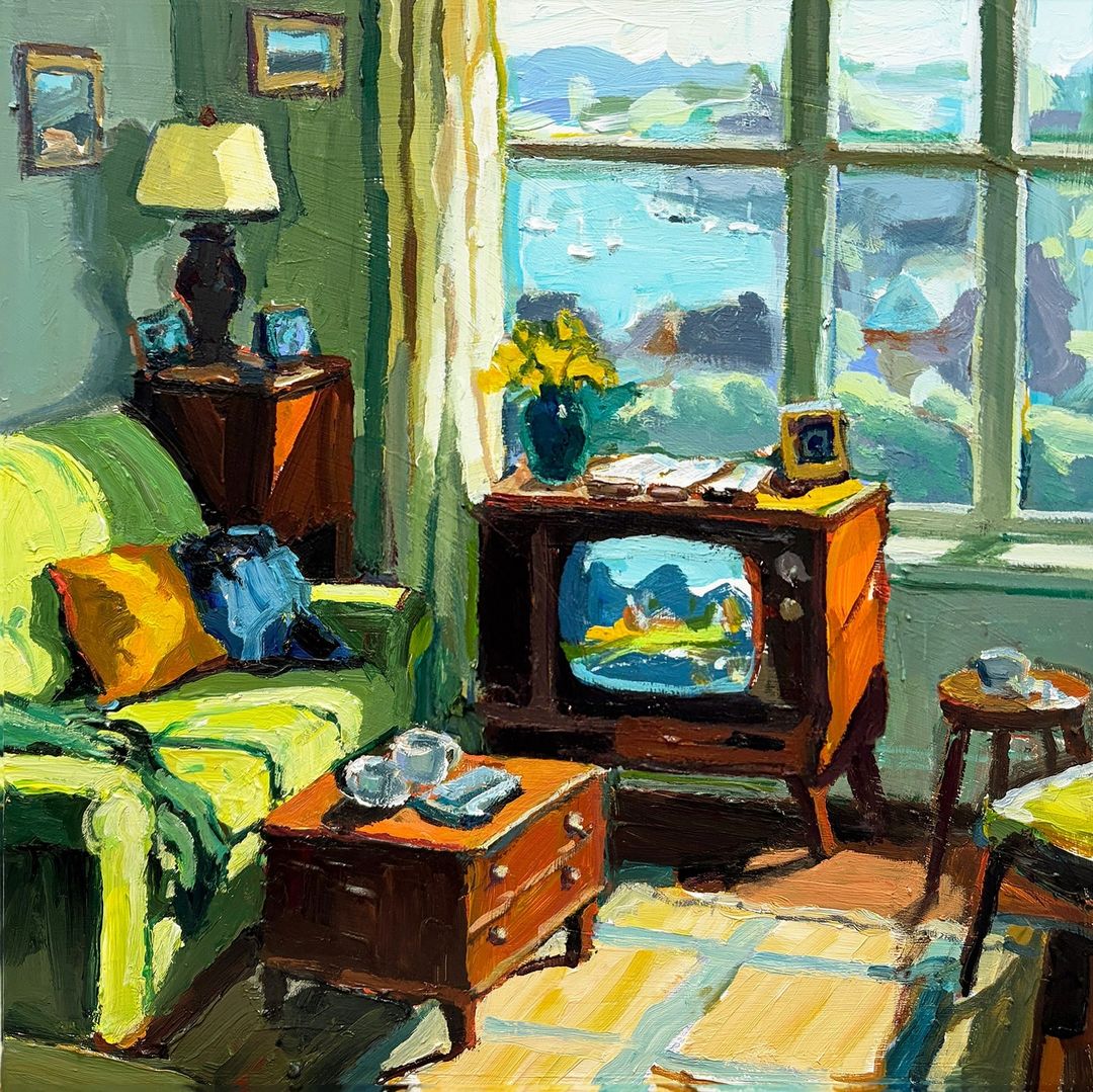 RClaremont's tweet photo. 📺I remember the first time I got to watch a colour TV. First time I saw it there was a program on that weirdly had a view exactly like the one outside their window. “The Day Colour Arrived”, 40X40cm.
When was the first time you watched a colour TV?
#tvmemories #retrointerior https://t.co/UVGVGf4cnr