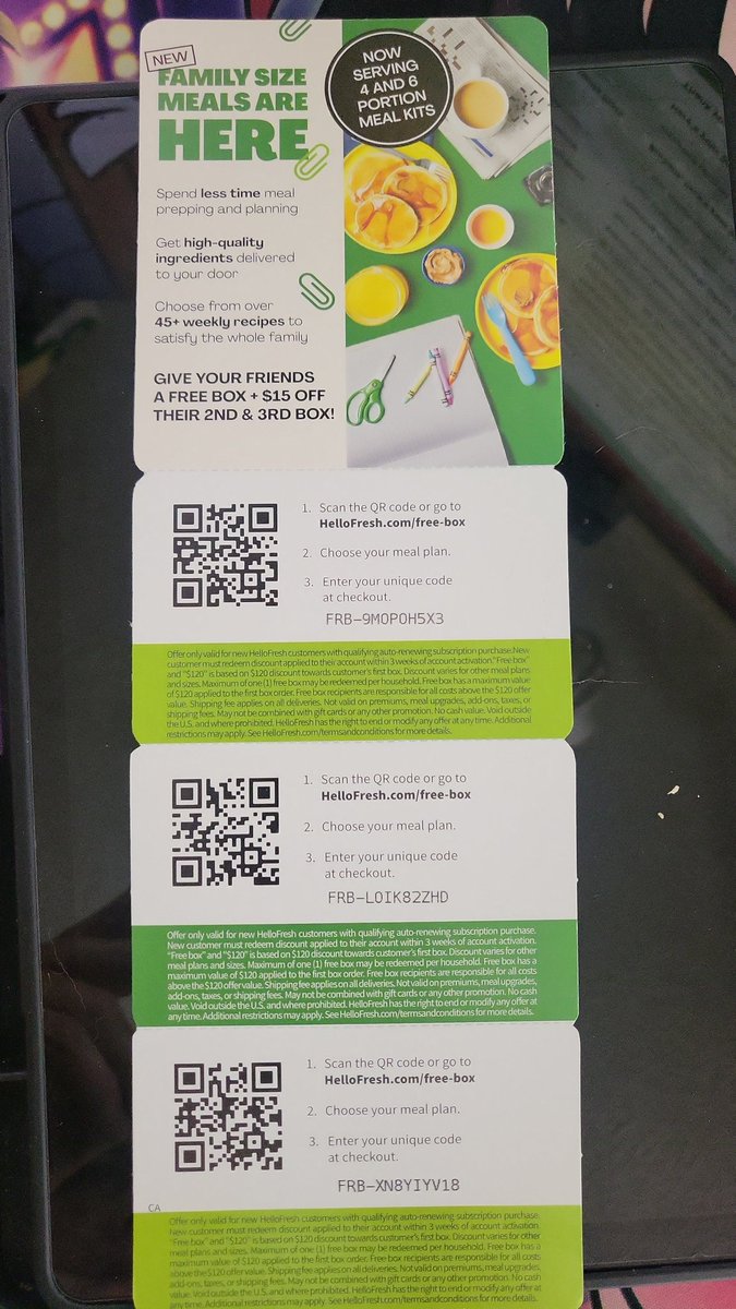 My wife and I did the math and realized we were spending more on groceries than we would with <a href="/HelloFresh/">HelloFresh US</a> got our 1st box since signing up again today and thought I'd share these discount codes if anybody is interested!