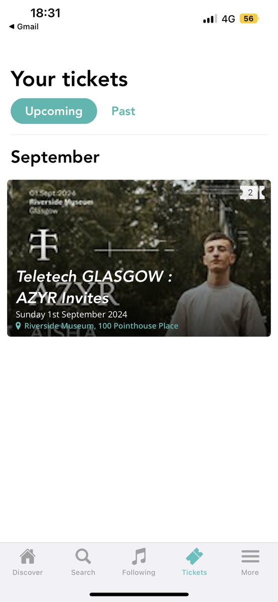 Findlaterjay's tweet photo. Selling 2 AYZR Teletech tickets in glasgow on the 1st of September, DM me https://t.co/yedrhdNUOj