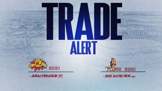 MonctonWildcast's tweet photo. 🚨 TRADE ALERT 🚨

The Wildcats have acquired the 2nd overall pick in the 2023 Euro Draft Juraj Pekarcik from Bathurst for a 3rd Round pick in 2026 Draft 

Juraj had 59 pts in 43 games with Dubuque Fighting Saints last season 

#DefendTheDen #QTrade #MacDougallMagic #QMJHLTrade https://t.co/6a1E464Btl