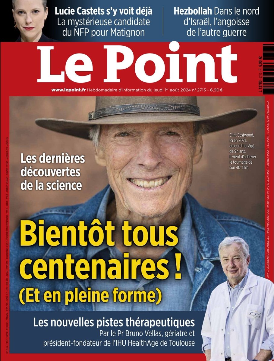 En kiosque cette semaine, Vivre 100 ans et en bonne santé. Focus sur les gérosciences et les nouvelles pistes qui permettent de lutter contre les outrages du temps.  <a href="/LePoint/">Le Point</a>
