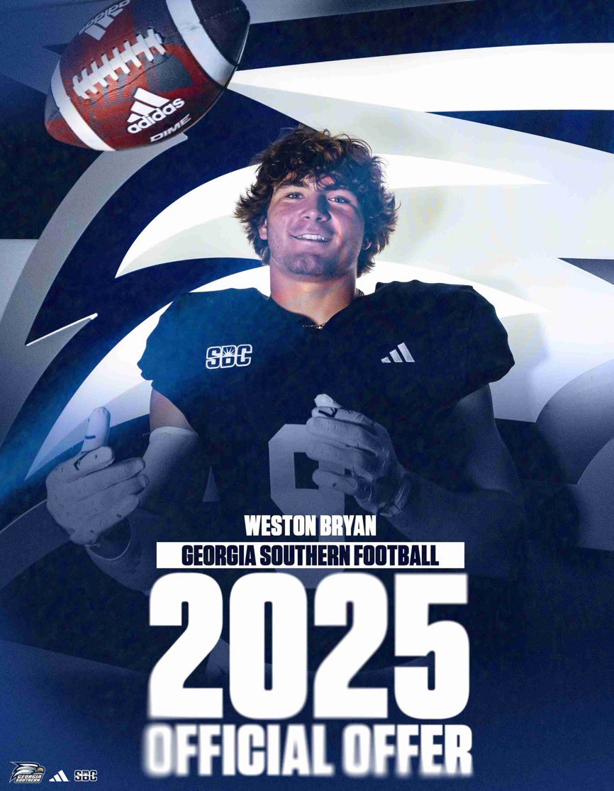 Weston Bryan (@westonbryan15) on Twitter photo Blessed to receive my official offer!!
#GATA #HailSouthern <a href="/GSAthletics_FB/">Georgia Southern Football</a> <a href="/CoachRyanAplin/">Ryan Aplin</a> <a href="/CJTrickett9/">Clint Trickett</a> <a href="/CoachThompson05/">Jonathan Thompson</a> <a href="/rockerlee229/">The Rocker Lee</a> Blessed to receive my official offer!!
#GATA #HailSouthern <a href="/GSAthletics_FB/">Georgia Southern Football</a> <a href="/CoachRyanAplin/">Ryan Aplin</a> <a href="/CJTrickett9/">Clint Trickett</a> <a href="/CoachThompson05/">Jonathan Thompson</a> <a href="/rockerlee229/">The Rocker Lee</a>