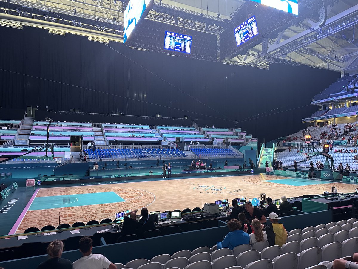 Final game of the day. USA vs Belgium. Lots of yellow black and red in the crowd. Belgium is very close to Lille.