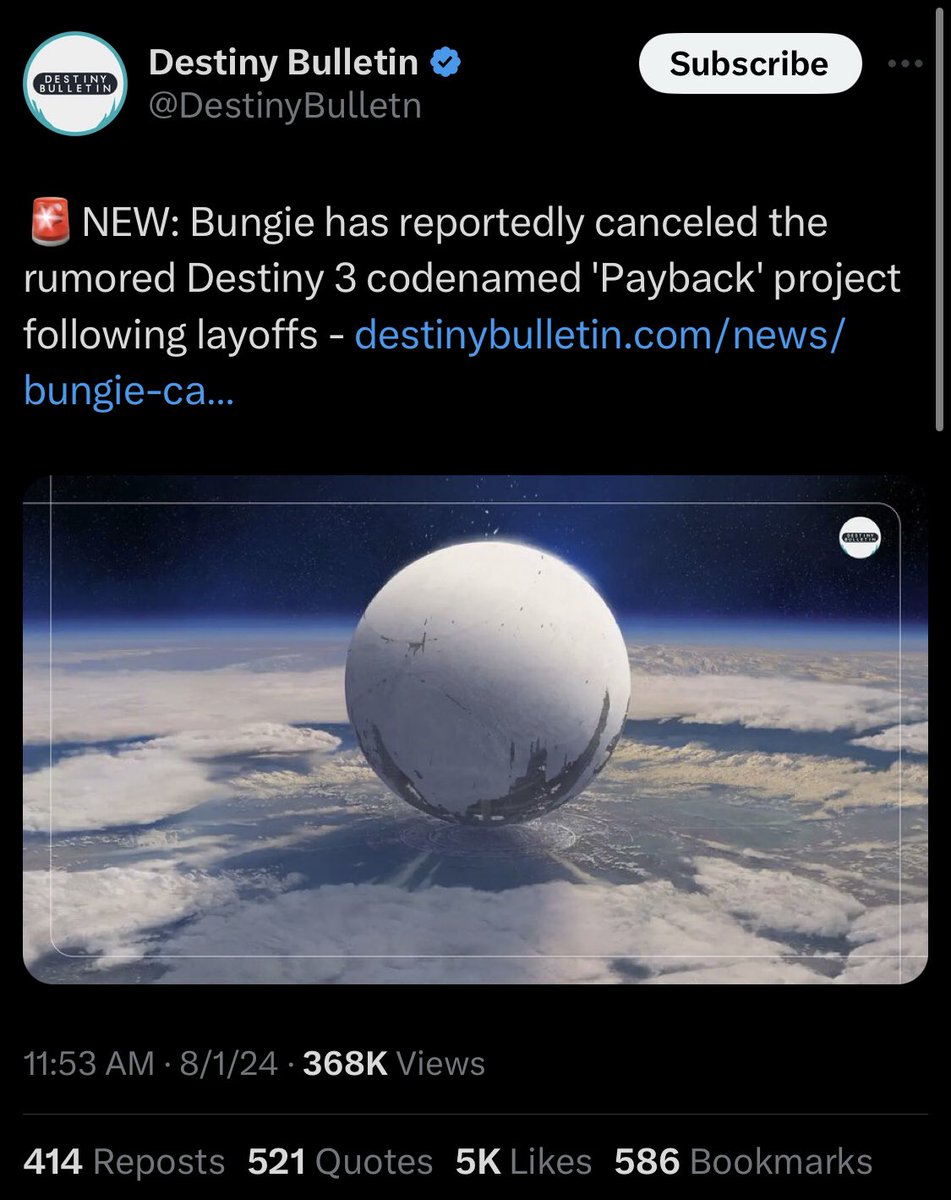 Destiny 2 no longer getting expansions.

Destiny 3 no longer in development. 

It has quite literally never been more over than it is right now.