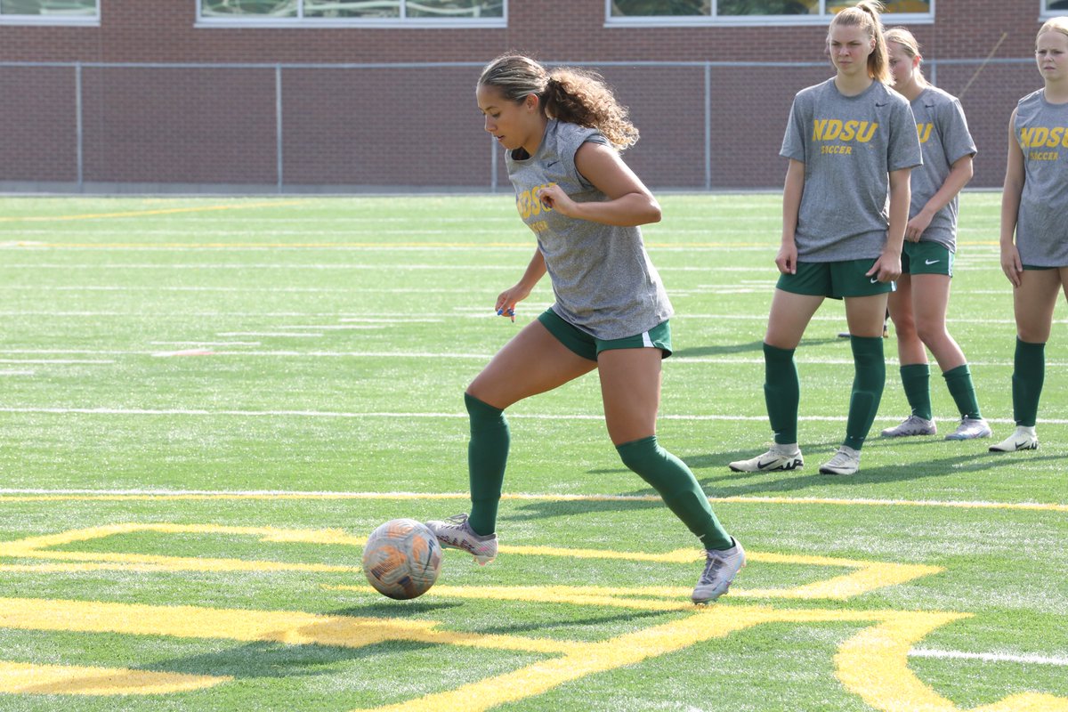 NDSUsoccer's tweet photo. First day in the books 🤘 https://t.co/9sW3TSALaE