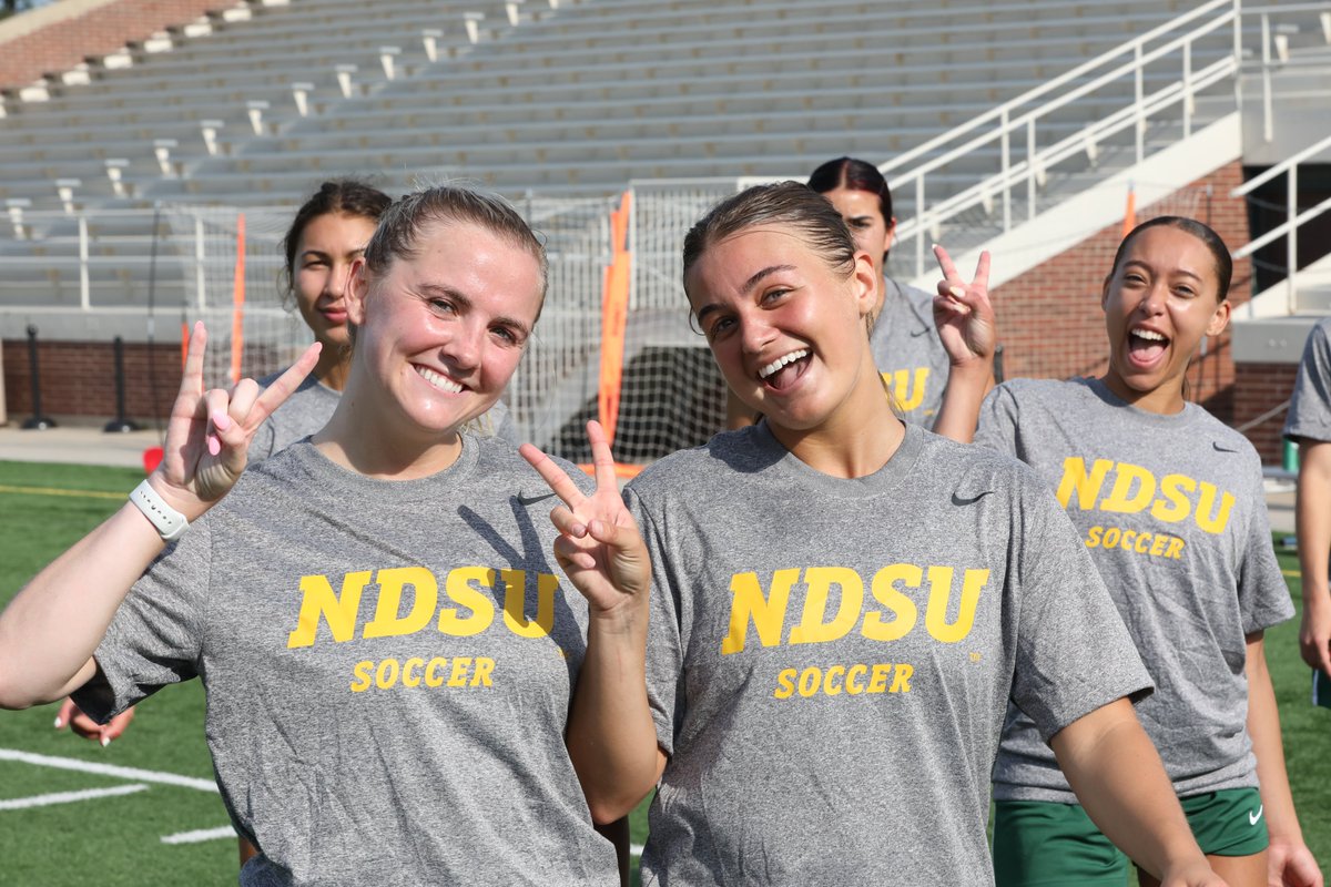 NDSUsoccer's tweet photo. First day in the books 🤘 https://t.co/9sW3TSALaE