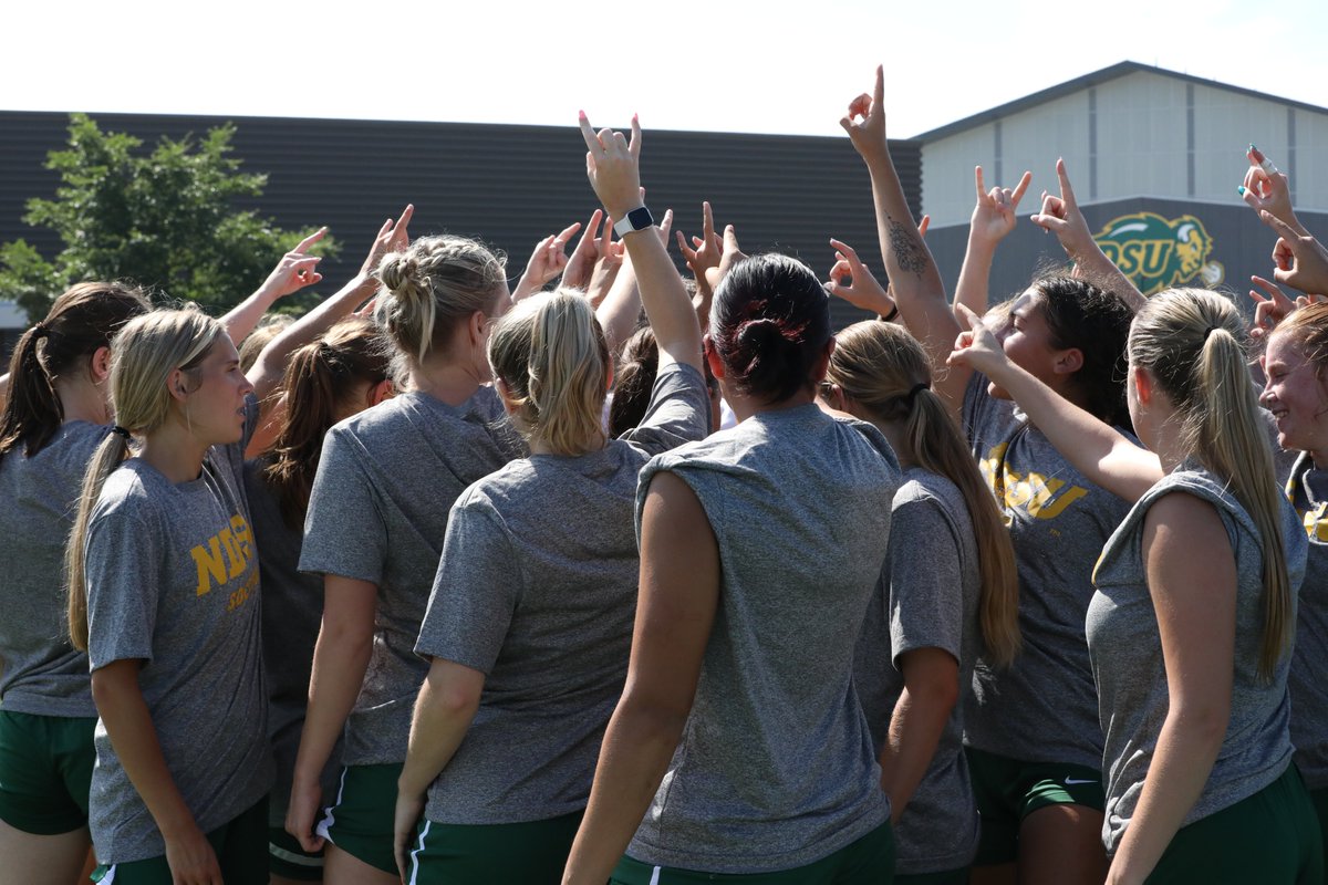 NDSUsoccer's tweet photo. First day in the books 🤘 https://t.co/9sW3TSALaE