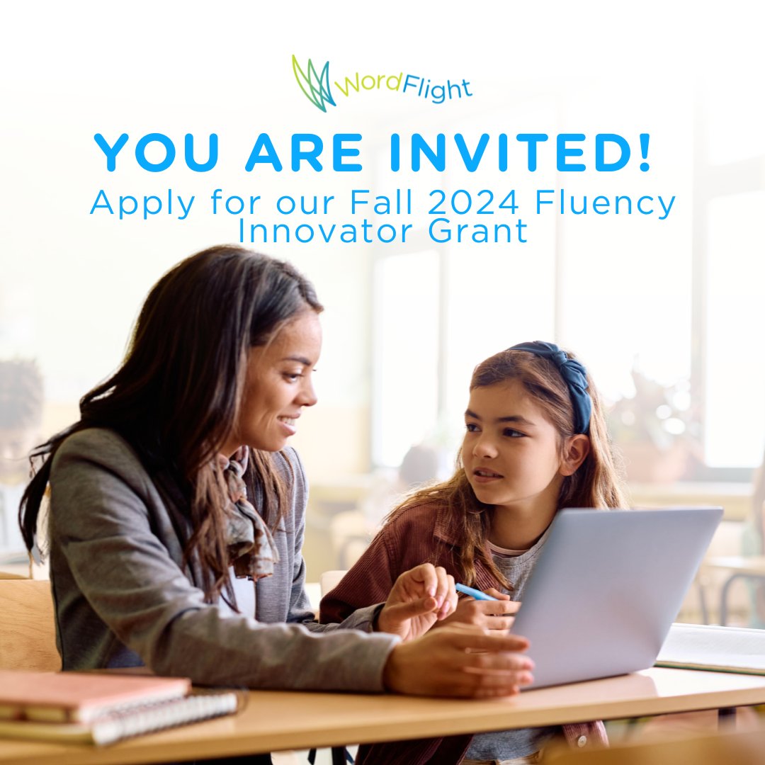 🗣️For innovative educators who are passionate about using the best science in literacy interventions: ✍️ Apply for our Fall 2024 Fluency Innovator Grant to receive a free subscription to WordFlight.🏆🙌🏽