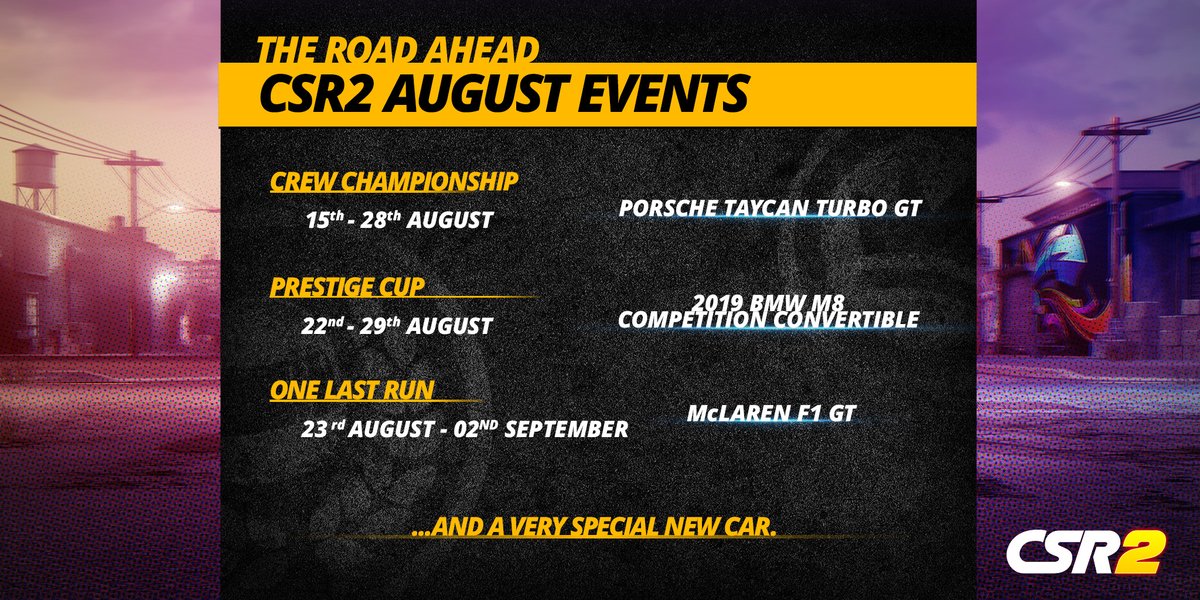 CSRRacing's tweet photo. August events roadmap alert! ποΈ
Play #CSR2 here: https://t.co/s9Ydj9Cxp0
#CSRRacing #DragRacing #AugustEvents #CSR2Events https://t.co/3z9F8HkJgF