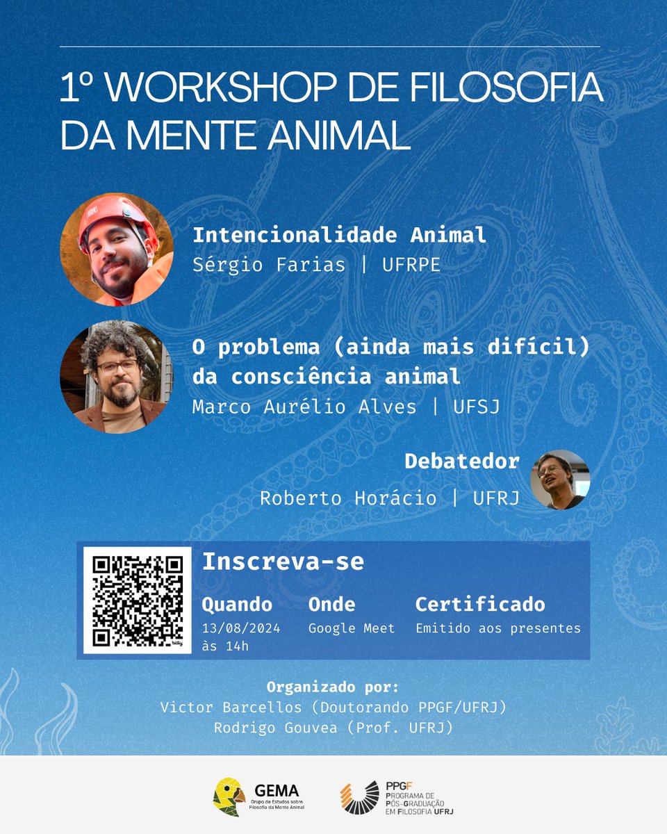 GEMAPHIL's tweet photo. Participe da abertura do GEMA no 1º Workshop de Filosofia da Mente Animal!🦜

Apresentações de @sergio_fsf e @MarcoAu31713677, sob a moderação de @robertohsp!

Quando: 13/08/24 às 14h, Online

Inscreva-se: https://t.co/OCPLoFIUlR https://t.co/HgAAszu10x