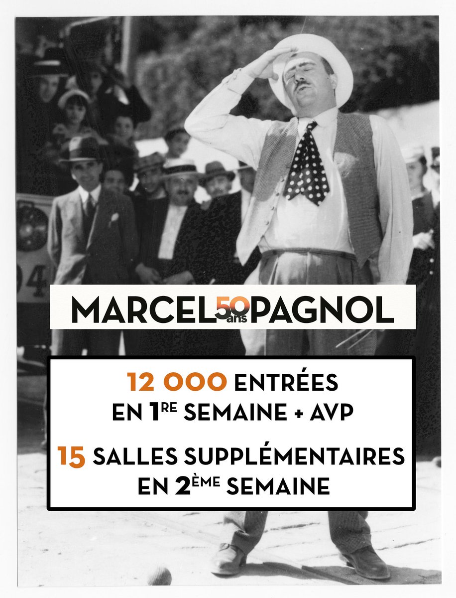 CarlottaFilms's tweet photo. Bravo, vous êtes près de 12 000 spectateurs & spectatrices en cette 1ère semaine de LA RETROSPECTIVE PAGNOL au cinéma + AVP @FEMAlarochelle & @cinemathequefr
La 2ème semaine continue de + belle avec 15 nouvelles salles en + ! Avec @FilmsMk2 @npagnol @ADRCagence @LeCNC #Afcae https://t.co/adrZqcAbOd