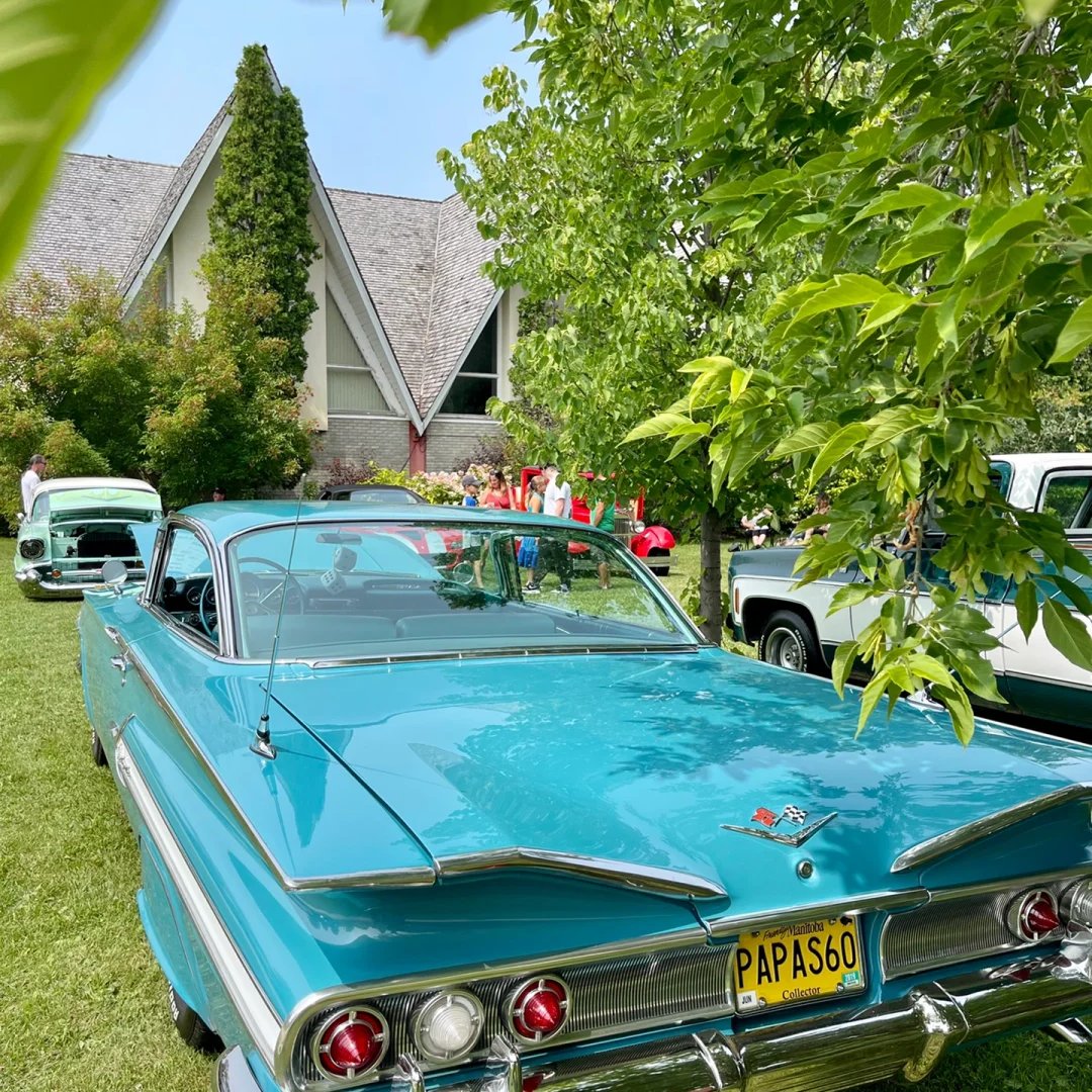 A Cadillac Deville driving through the plains of Iowa. But this is a 1960 Chevrolet