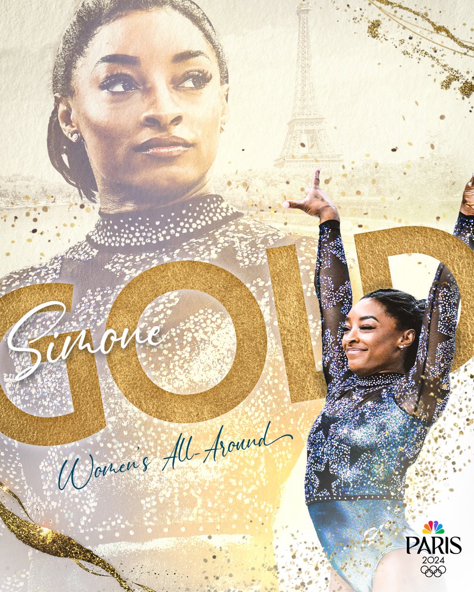 Simone Biles is on top of the world ONCE AGAIN. 🐐🥇 #ParisOlympics

📺 NBC and Peacock