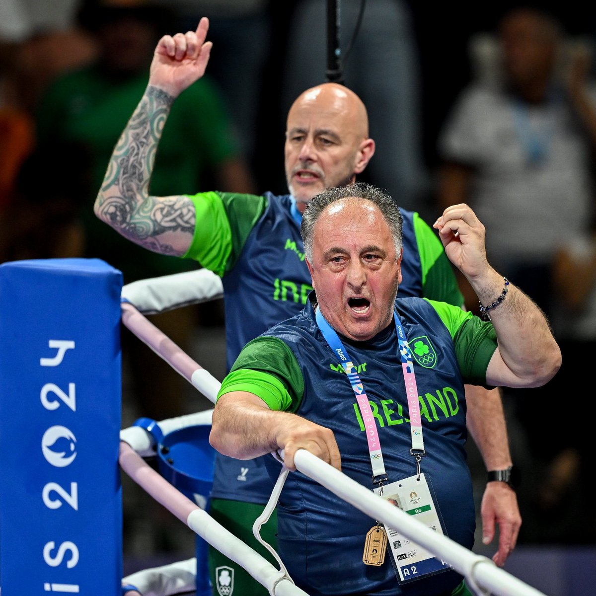 A picture paints a thousand (angry) words.

Daina Moorehouse's coaches, Zaur Antia and Damian Kennedy, react to her defeat

Read <a href="/RafDLeitrim/">Raf Diallo</a>'s report 
rte.ie/sport/paris-20…