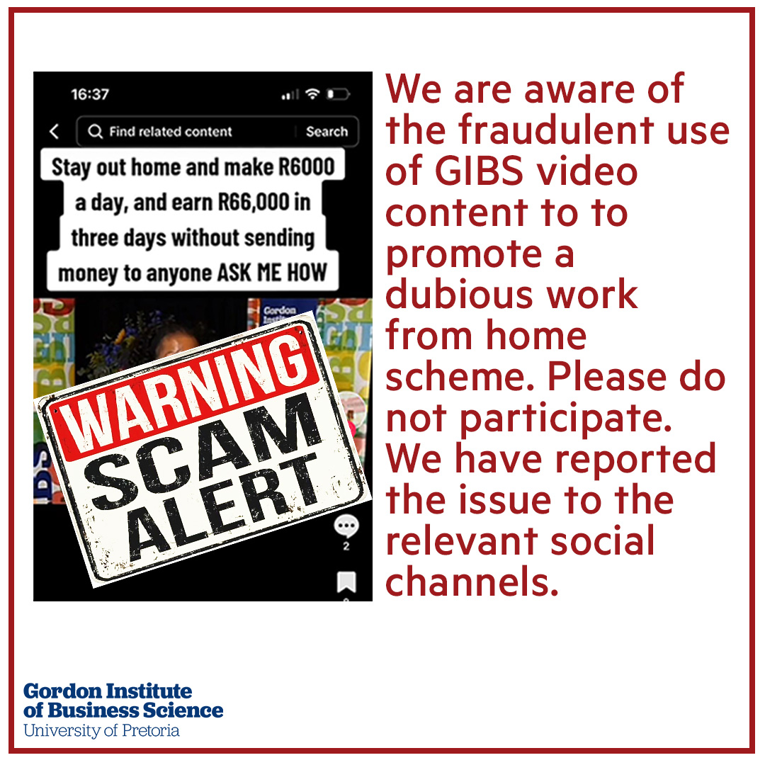 Alert: Fake account using our content for fraud detected. We don't tolerate this. Official GIBS content only comes from verified platforms. Let's use digital spaces responsibly. Thanks for your vigilance and support.