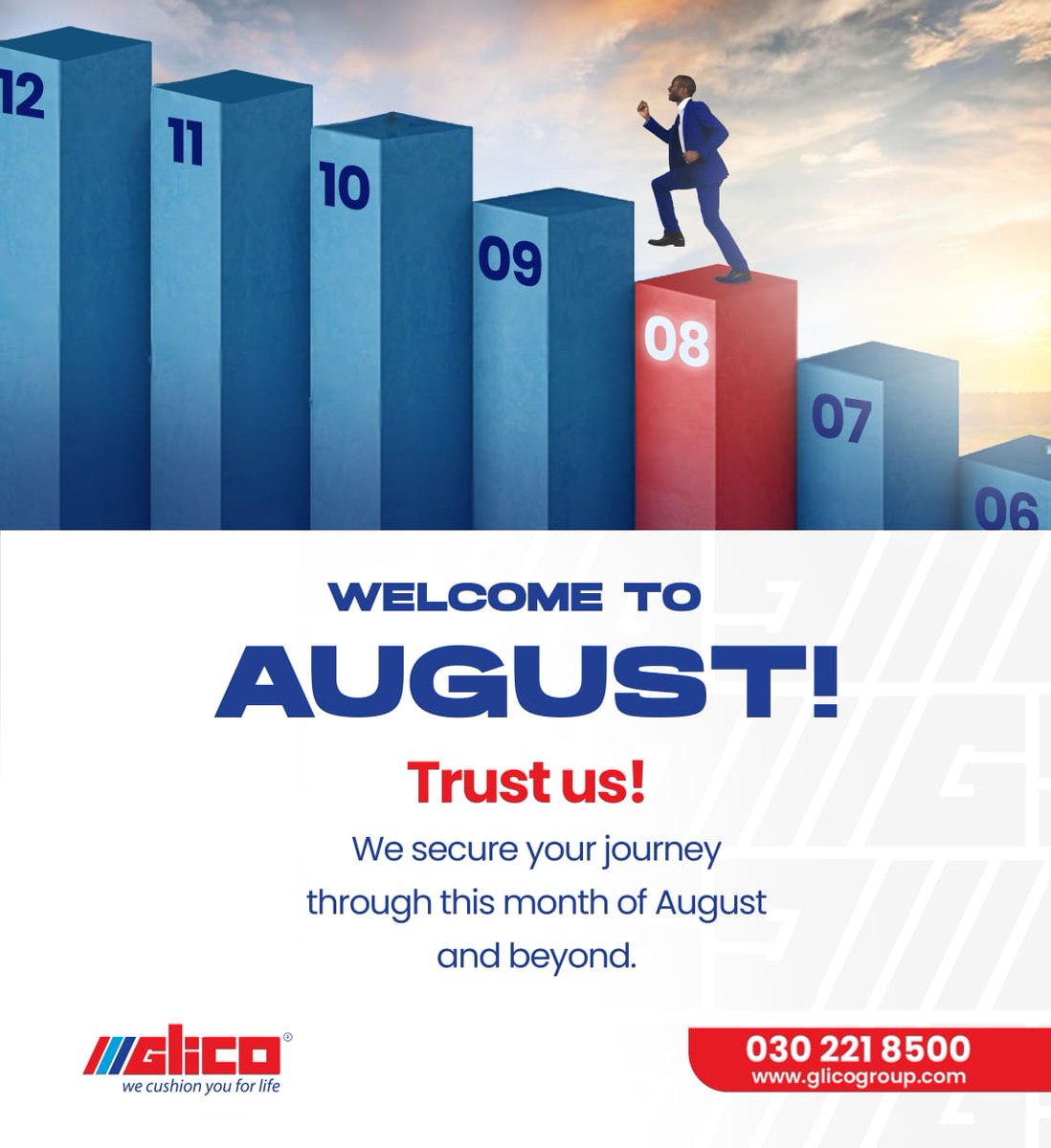 GLICOLife's tweet image. Welcome to August! Let's step up together.

#GLICOCares
#GLICOGroup
#HappyNewMonth
#InsureYourAugustWithUs