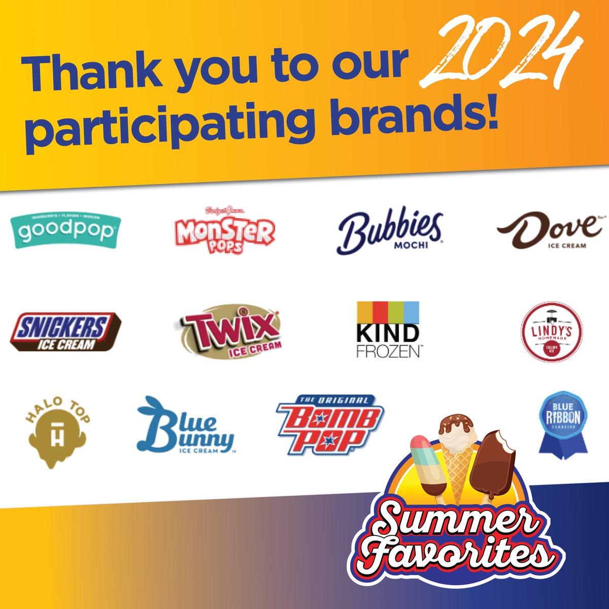 NFRA is thankful for its generous sponsors of the Summer Favorites Ice Cream &amp; Novelties promotion! Cheers to a successful and tasty #IceCreamMonth 🍦🍨
For more summer treat inspiration, visit easyhomemeals.com/promotions/ice…