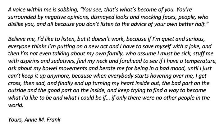 Anne Frank’s diary last entry was written 80 years ago today, on Tuesday, August 1, 1944.
