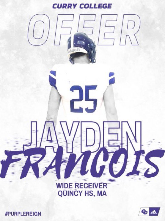 Jayden francois (@igltroopz) on Twitter photo After an amazing phone call with <a href="/CoachTParsons/">ππ¨ππ πππ«π¬π¨π§π¬</a> iβm blessed to have received my first collegiate offer to <a href="/CurryFootball/">CurryFootball</a>! Thank you to the coaching staff for giving me this oppurtunity!! <a href="/CoachDeWitt/">Ed DeWitt</a> <a href="/QHSAthletics/">Quincy HS Athletics</a> <a href="/presidentsfball/">Presidents Football</a> #AGTG #athlete #collegefootball #offer #NFL After an amazing phone call with <a href="/CoachTParsons/">ππ¨ππ πππ«π¬π¨π§π¬</a> iβm blessed to have received my first collegiate offer to <a href="/CurryFootball/">CurryFootball</a>! Thank you to the coaching staff for giving me this oppurtunity!! <a href="/CoachDeWitt/">Ed DeWitt</a> <a href="/QHSAthletics/">Quincy HS Athletics</a> <a href="/presidentsfball/">Presidents Football</a> #AGTG #athlete #collegefootball #offer #NFL