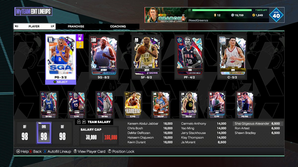 2AMBoogie's tweet image. What yall rate my squad and what should I change about it?