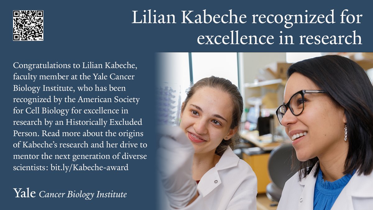 Yale West Campus (@yalewestcampus) on Twitter photo Congratulations to Lilian Kabeche, faculty member <a href="/CancerYale/">Yale Cancer Biology Institute</a> <a href="/YaleMBB/">Yale MB&B</a>, who has received <a href="/ASCBiology/">American Society for Cell Biology</a> Award for Excellence in Research by an Historically Excluded Person. Read more about Lily's research and mentorship of next gen diverse scientists: bit.ly/Kabeche-award Congratulations to Lilian Kabeche, faculty member <a href="/CancerYale/">Yale Cancer Biology Institute</a> <a href="/YaleMBB/">Yale MB&B</a>, who has received <a href="/ASCBiology/">American Society for Cell Biology</a> Award for Excellence in Research by an Historically Excluded Person. Read more about Lily's research and mentorship of next gen diverse scientists: bit.ly/Kabeche-award