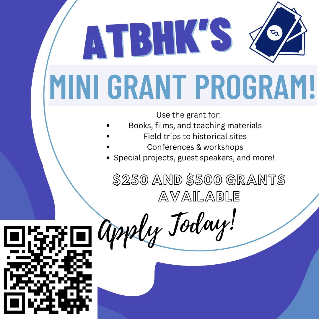 ATBHIK's tweet photo. The Association for Teaching Black History in Kentucky is offering mini-grants to support your creative projects on Kentucky’s Black history!

📚 Make a Difference! Let’s bring Black history to the forefront of education together. Apply now! https://t.co/vFrzUvkMdf