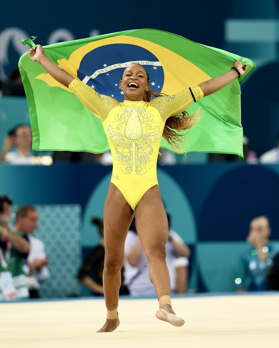 Brazilian gymnast Rebeca Andrade had THREE ACL tears in four years. 

She just took home silver today in the all-around competition in Paris 🙏