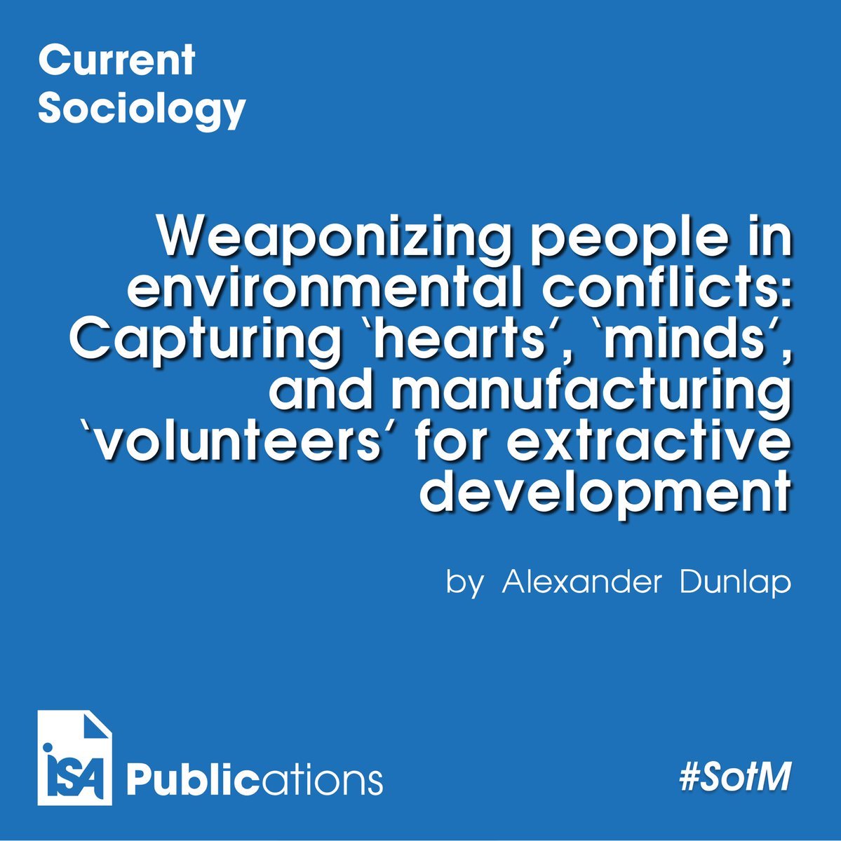 CurrentSociolog's tweet image. 🎊 Please welcome our #SociologistOfTheMonth for August 2024, @DrX_ADunlap (@UniOslo 🇳🇴). His article Weaponizing people in environmental conflicts: Capturing ‘hearts’, ‘minds’, &amp;amp; manufacturing ‘volunteers’ for extractive development is 🔓 #OpenAccess!

🔗 journals.sagepub.com/doi/10.1177/00…